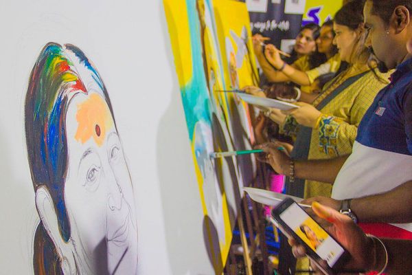 Tribute to Sushma Swaraj, Group Live Painting @Al Nadha Park, Sharjah