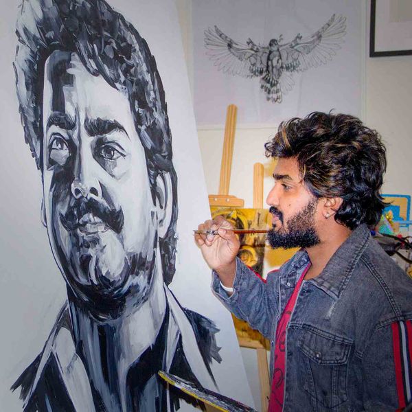 Acrylic Portrait of Actor Mohanlal
