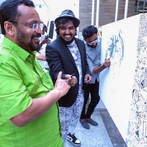 Live Doodling Art Matrubhumi Health Expo, Sharjah