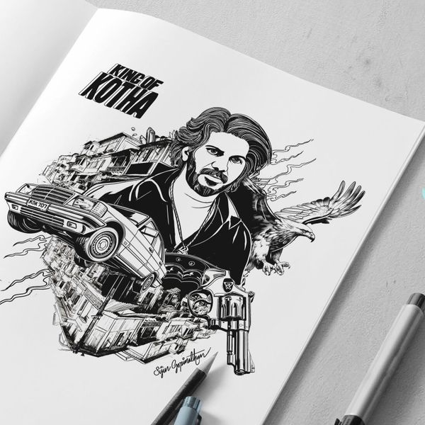 KING OF KOTHA - Doodle Art by Sijin Gopinathan