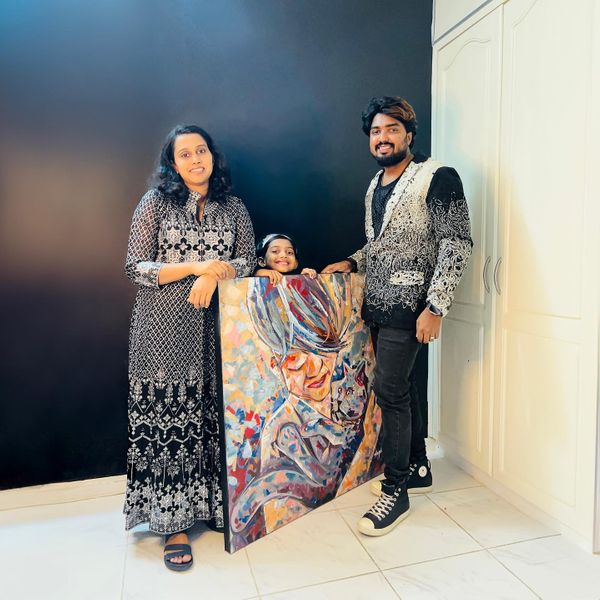 A Birthday Gift From the Heart to Nora Sijin: A Painting of Love and Laughter - Abstract Painting